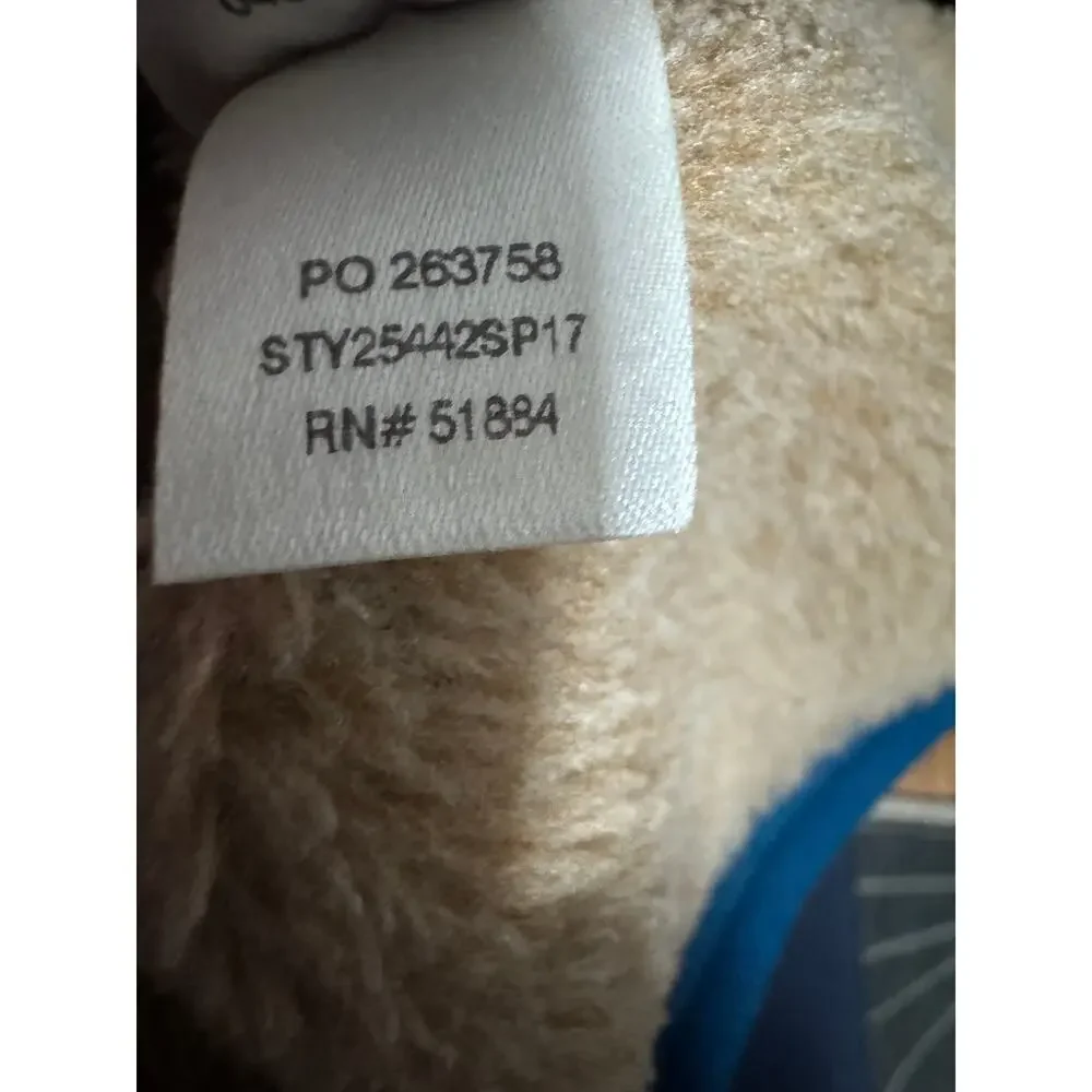 Patagonia Re-Tool Snap-T Fleece Pullover Camel Tan Blue Trim Size L Cozy Fleece - Picture 7 of 8
